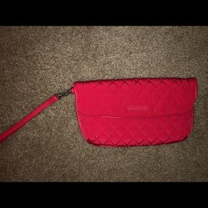 Vera Bradley Fire Red Microfiber Wristlet